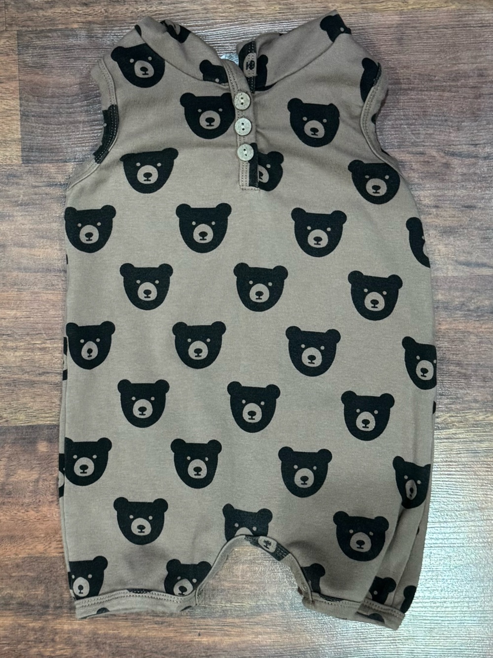 Little One Shop Brown Bear Hooded Short Romper
